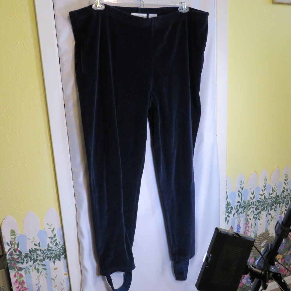 Jones New York Sport Velour Stirrup Pants Plus Size(stirrup optional) 80% cotton